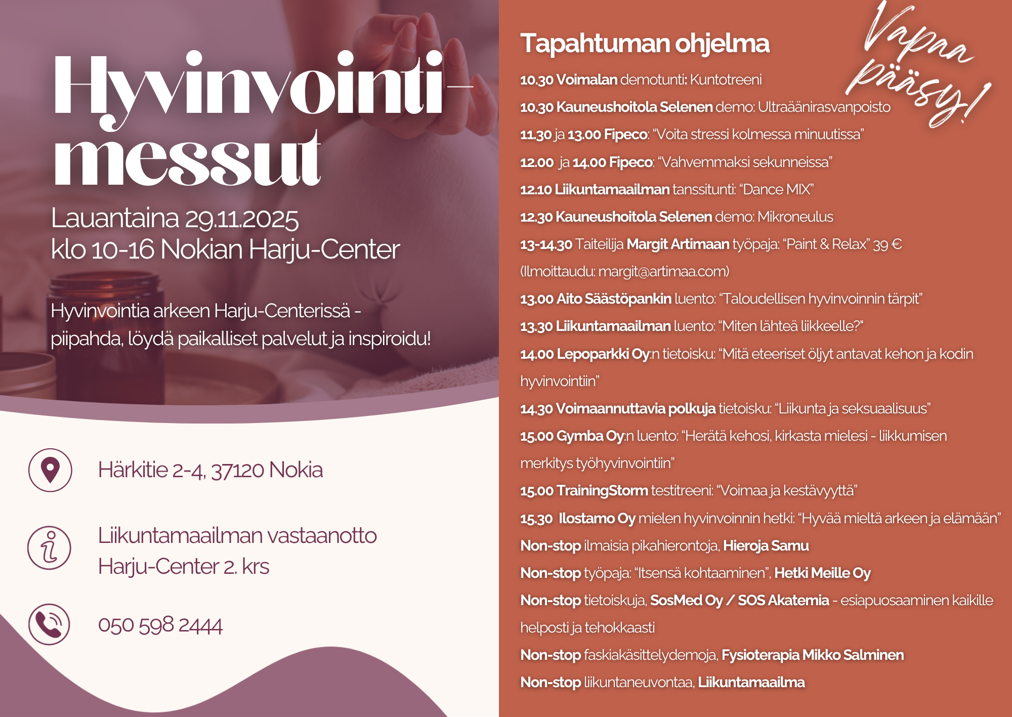 Nokian Hyvinvointimessujen ohjelma